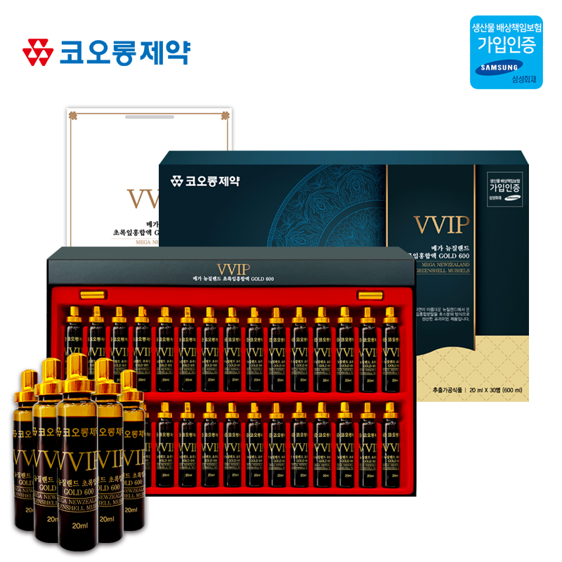 코오롱제약제약 VVIP메가뉴질랜드초록입홍합액골드600 20ml x 30병