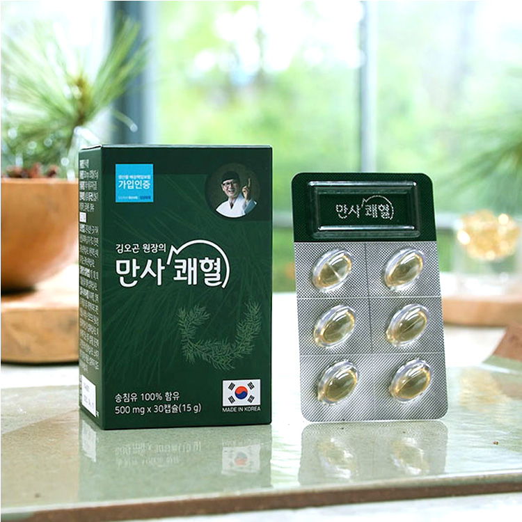 김오곤 원장 송침유 100% 만사쾌혈 3개월분 500mg X 30캡슐 X 3박스 상품이미지