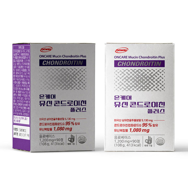 온케어 뮤신콘드로이친 플러스 연골 관절 건강 1,200mg * 90정 3개월분 상품이미지