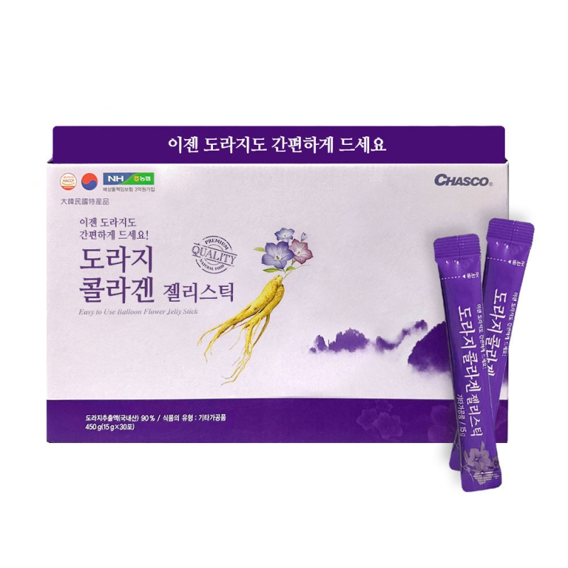 차스코 하루 한포 도라지 콜라겐 젤리 스틱 15g x 30포 상품이미지