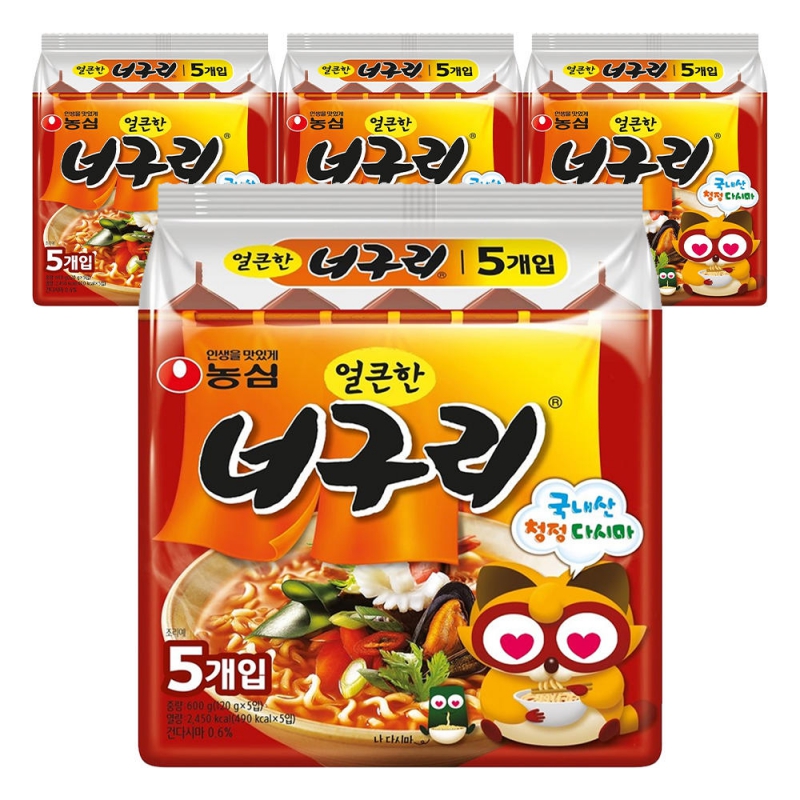 농심 얼큰한너구리, 120g, 40개(유통기한 24년 11월 29일 까지) 상품이미지