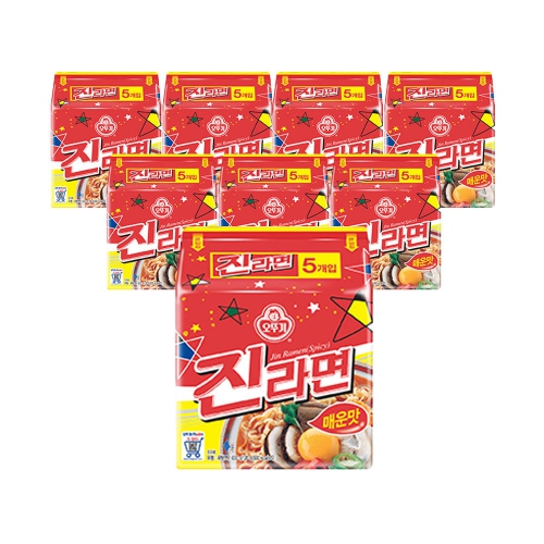 오뚜기 진라면 매운맛, 120g, 40개(유통기한 24년 09월 06일 까지)