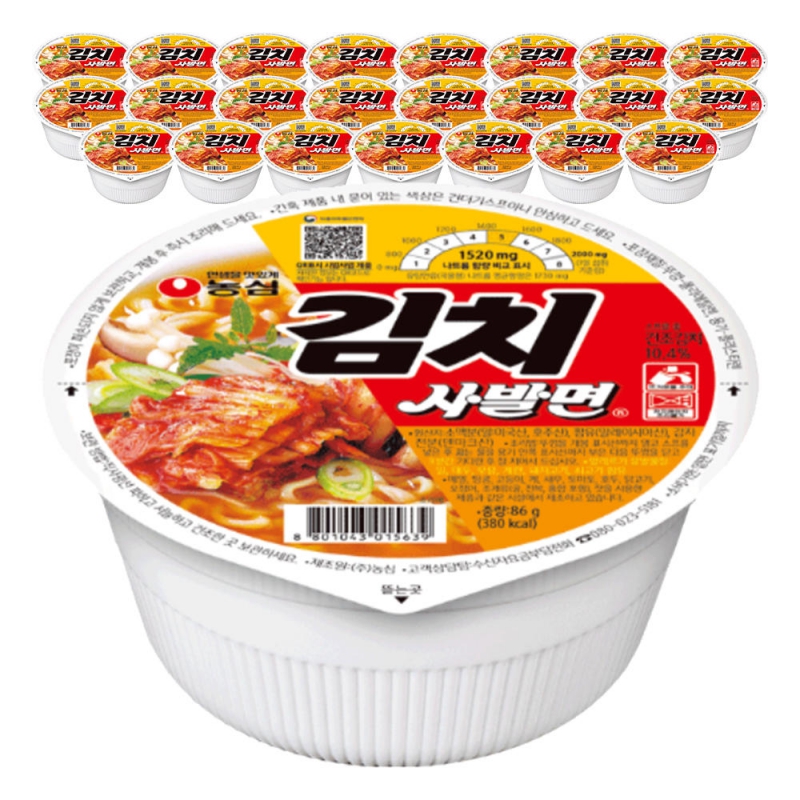 농심 김치사발면, 86g, 24개(유통기한 24년 12월 24일 까지) 상품이미지