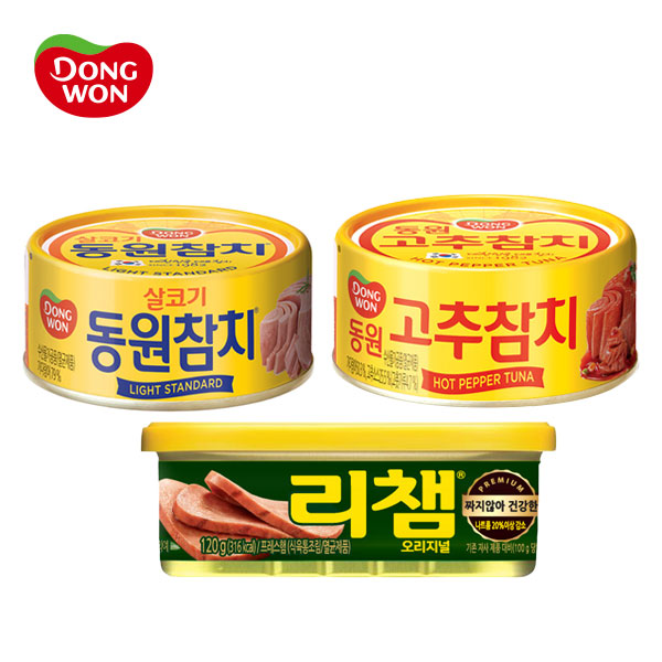 [동원] 라이트 스탠다드 참치 85g×10캔 + 고추참치 85g×5캔 + 리챔 120g×3캔 상품이미지