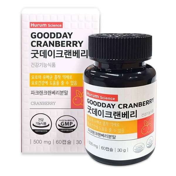 [휴럼] 요실금 방광 건강엔 굿데이 크랜베리 500mg x 60캡슐 상품이미지