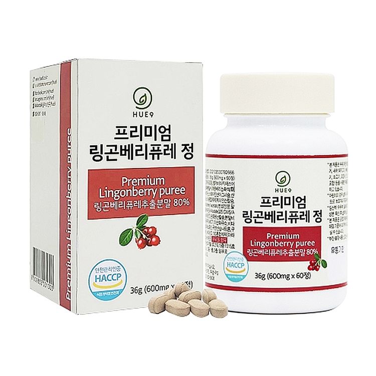 [휴나인] 프리미엄 글루타치온 엘라스틴 링곤베리 퓨레 정 600mg x 60정(유통기한: 24/11/14) 상품이미지