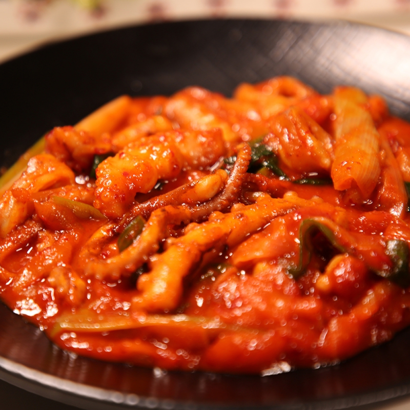 하남 맛집 직화 급냉 매운 핫 앙념 원팩 3분 낙지 볶음 250g 상품이미지