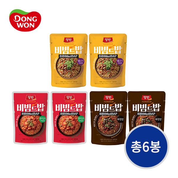 [동원] 양반 비빔드밥 250g 불고기×2봉+참치김치×2봉+짜장밥×2봉 상품이미지