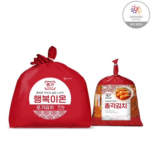 종가집 행복이온 포기김치 10kg+총각김치2.5kg