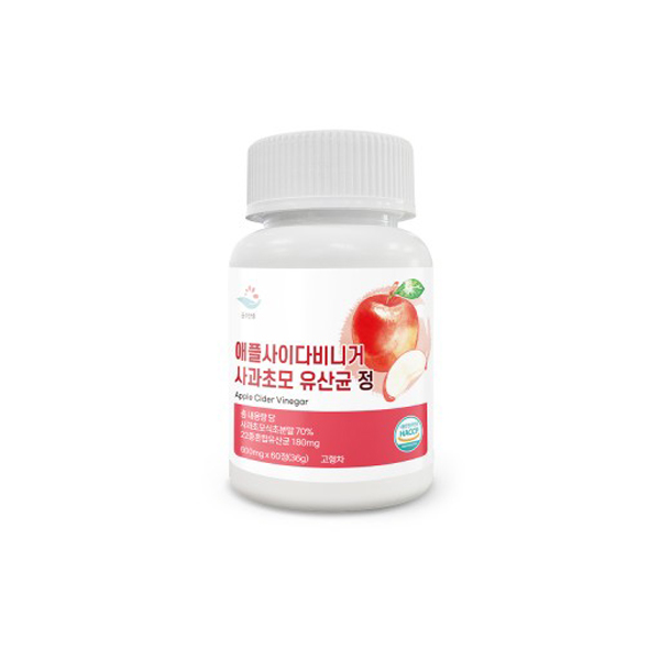 [순수한줌] 애플사이다비니거 사과초모 유산균 정 600mg x 60정 상품이미지