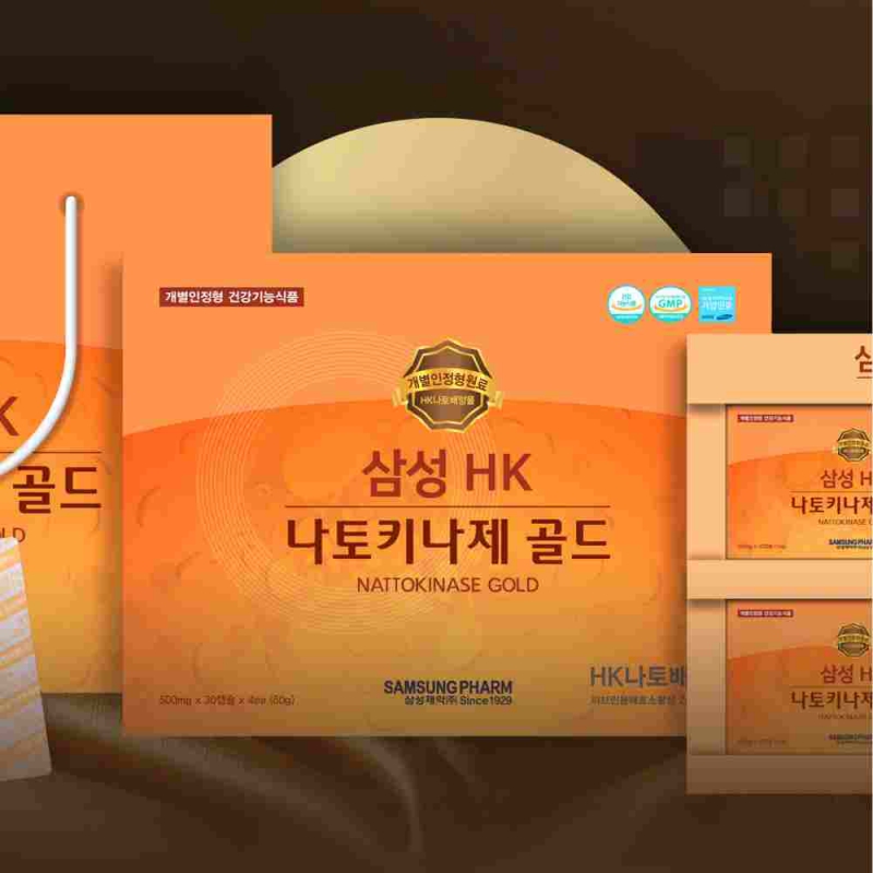 삼성제약 삼성HK 나토키나제 골드 500mg x 30캡슐 x 4개입 쇼핑백 증정 상품이미지