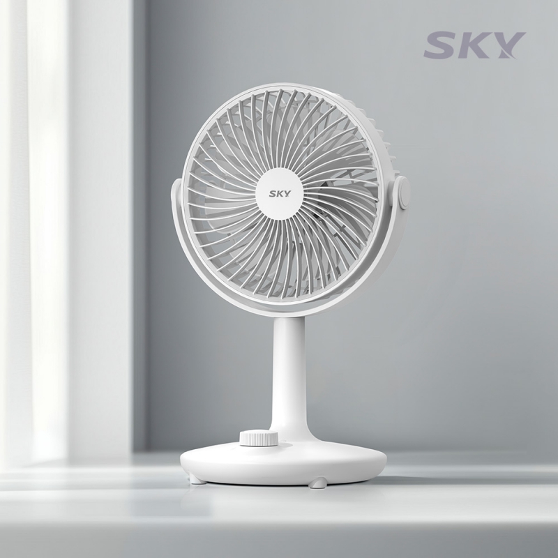 [스카이] 7엽 날개 BLDC 수동회전 무선 탁상용 선풍기 저소음 캠핑용 USB C타입 WD5 상품이미지