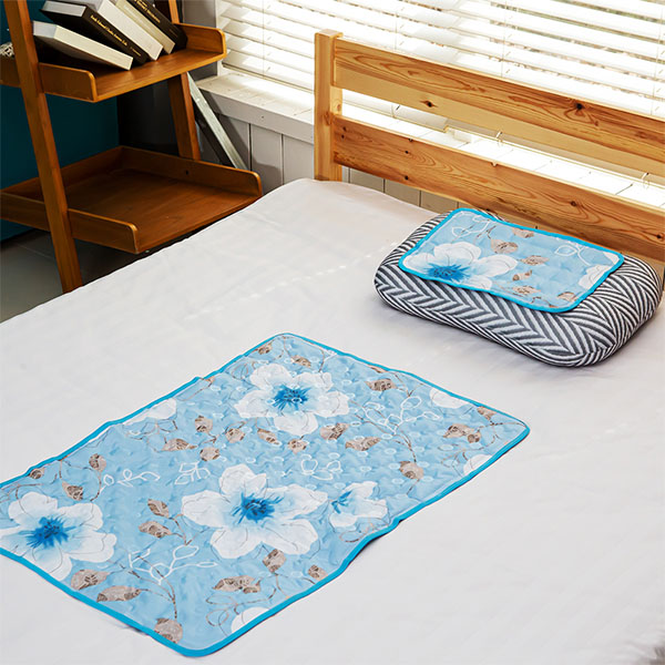 [루첸] 플라워 아이스 쿨매트 중형 2종세트 싱글 (FL-SL1)국내생산/쿨매트1장+쿨베개1장 상품이미지