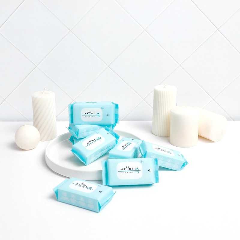 지브로와 시치미 쓱 휴대용 초미니 물티슈 여행용 일회용 소형 포켓 8팩x3봉 상품이미지