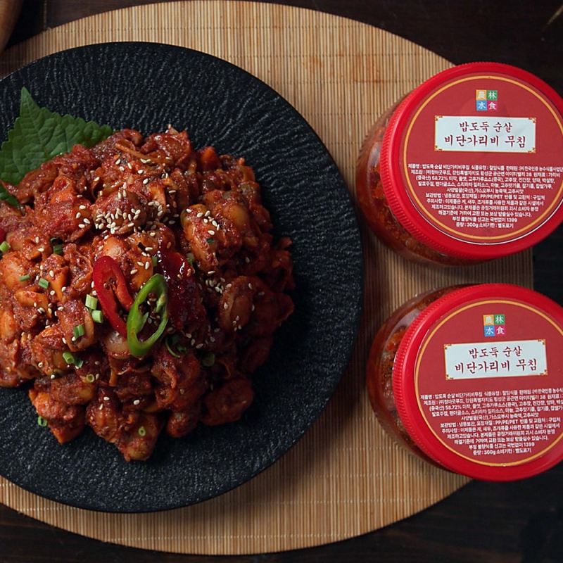 리얼 밥도둑 순살 비단 가리비 무침 300g X 3통 + 비단가리비 100g X 5팩 총 100마리 이상 상품이미지