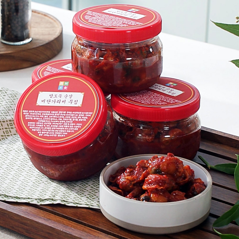 리얼 밥도둑 순살 비단 가리비 무침 300g X 3통 + 비단가리비 100g X 5팩 총 100마리 이상 상품이미지