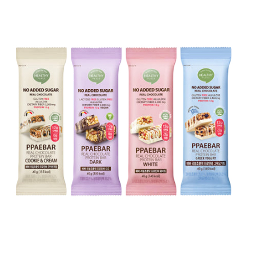 [PPAEBAR] 빼바 프로틴바 스타터팩 B세트(다크/그릭요거트/화이트/쿠키앤크림 각3개입 총12개입) 상품이미지