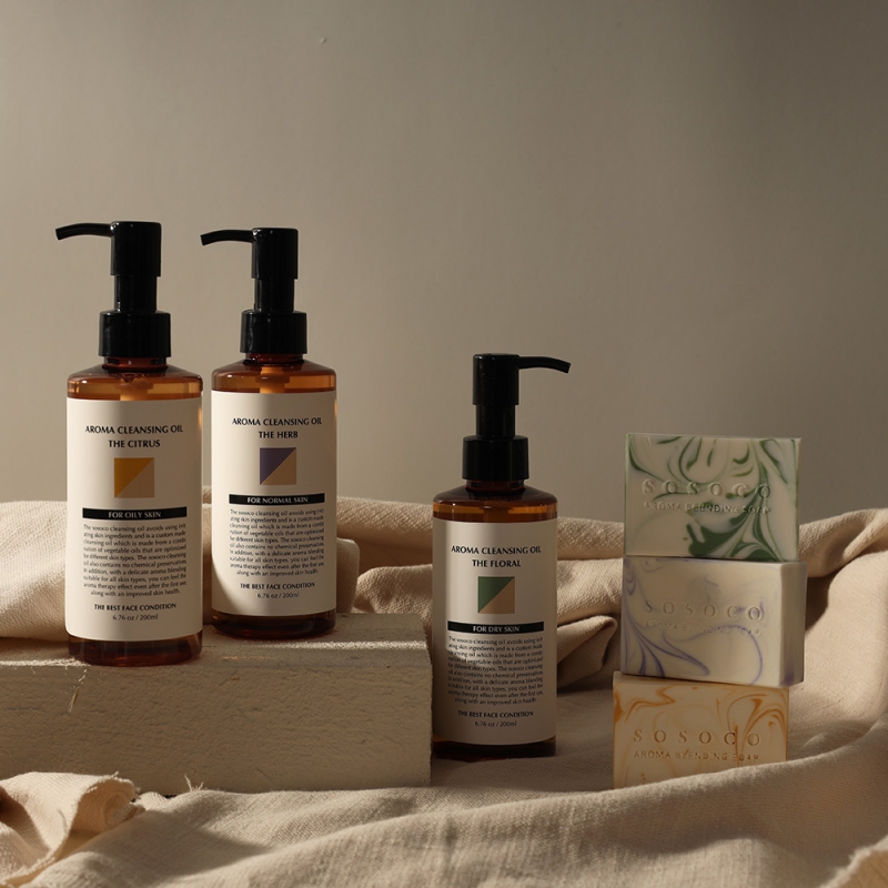 소소코 블랙헤드 제거 피지제거 모공관리 아로마 딥 클렌징오일 + 아로마 수제비누 피부타입별 세트  상품이미지