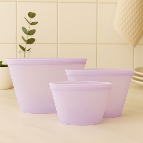 다용도 실리콘 지퍼백 3종 세트 (색상 랜덤 발송)