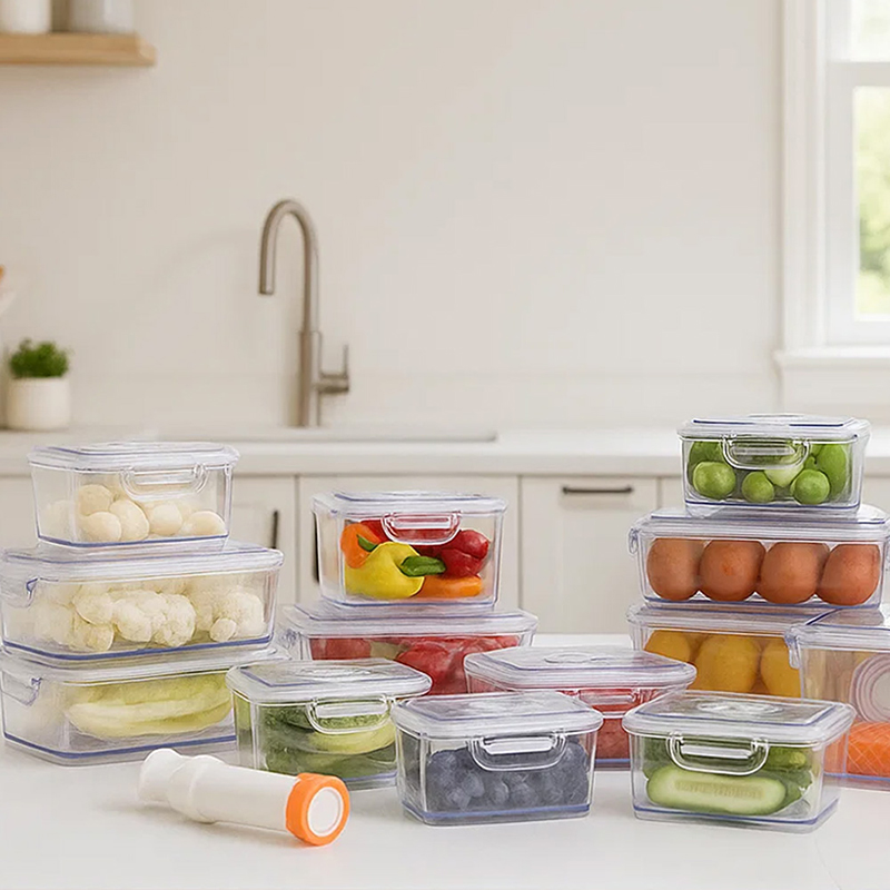 국내제조 진공 밀폐 용기 4종 + 펌프 1개 세트 상품이미지