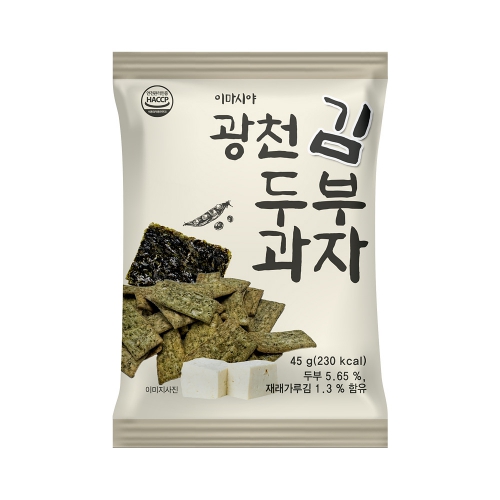 이마시야 100% 국내산 광천 재래 김 두부과자 45g x 18봉 