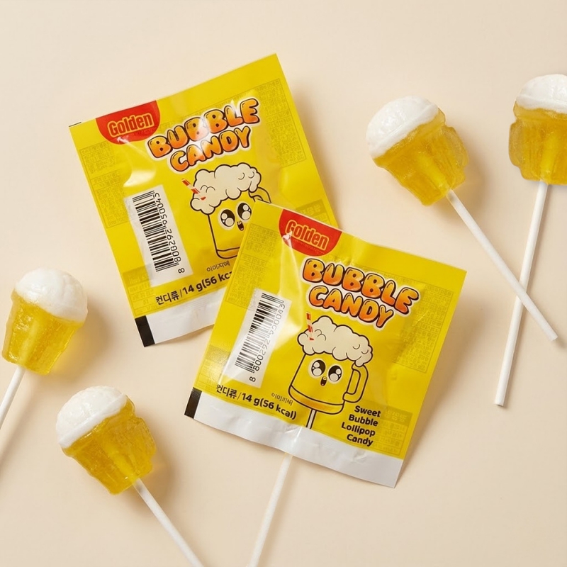 골든버블캔디 560g (14g x 40개입) X 2팩 파인애플맛 맥주사탕 맥주캔디 롤리팝 상품이미지