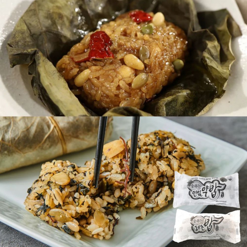 해썹인증 개별포장 먹기좋은 연잎약밥/해초밥 80g x 6개 모음 상품이미지