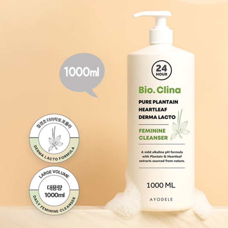 아요델 바이오 클리나 질경초 자연유래 40가지 성분 여성 청결제 대용량 1,000ml 상품이미지