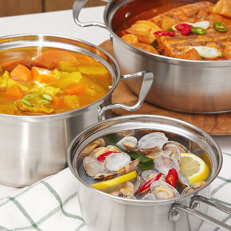 [키친플래그] 스테인레스 304 냄비 3종 세트 상품이미지