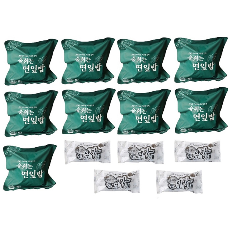 홈쇼핑방영 (14개 묶음/총1.75kg) 국내산 연잎밥 150g + 약밥 80g 세트 상품이미지