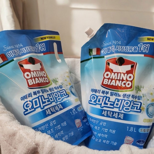 오미노비앙코 화이트머스크향 세탁세제 리필용 1.8L 6개입