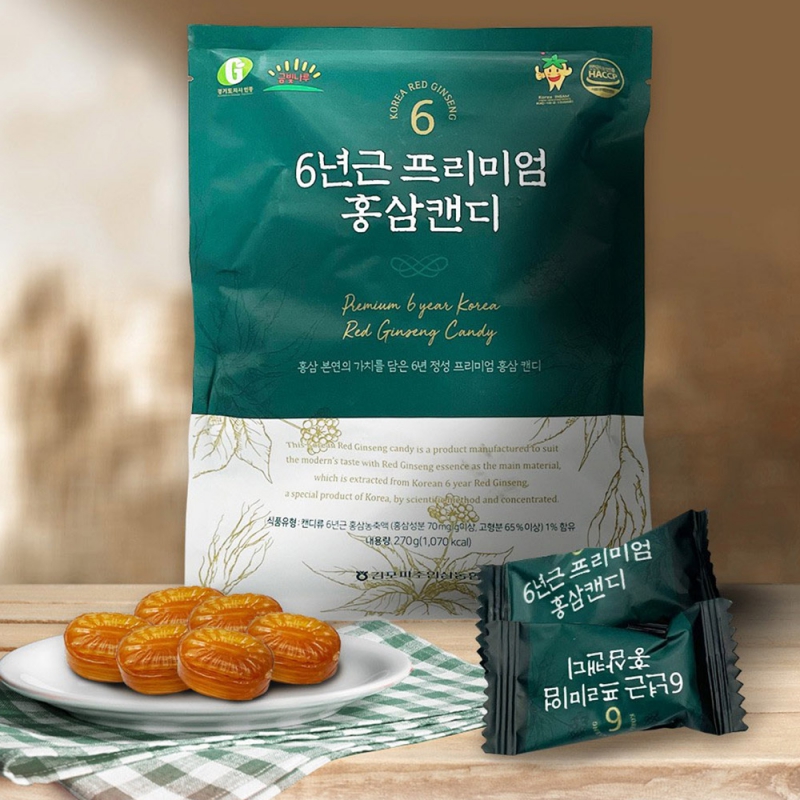 [인삼농협] 6년근 프리미엄 홍삼 캔디 (1+1 / 270g) 외 1종 상품이미지