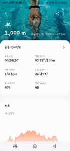 자유수영 1km  오운완