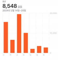 주간 걷기 추세