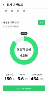 6900보 걷기