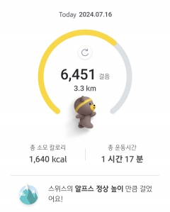 매일 걷기 챌린지 7월 16일