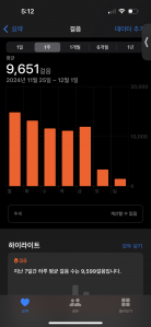 평일 5천보 이상 걷기