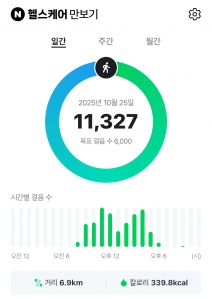 만보 넘게 걸었어요