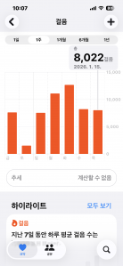 열심히 걸었어요.